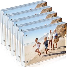 5 Pack 5 x 7 Inches Acrylic Picture Frame Desktop Frameless Photo Frame Doubl...