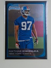 Mathias Kiwanuka New York Giants 2006 Bowman Chrome RC Rookie Card. rookie card picture