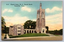 Knoxville Tennessee Church Street M. E. Church South Curt Teich Postcard c.1936