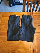 x2 Age 13 Matalan Black school trousers with elasticated/adjustable waist