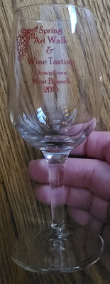 2015 Spring Art Walk & Wine Tasting Downtown West Branch MI. 6oz Wine Glass