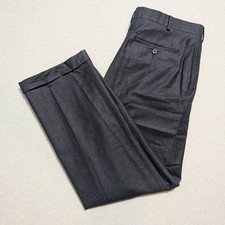 Brooks Brothers 346 Madison Mens Charcoal Gray Wool Pleated Cuffed Dress Pants
