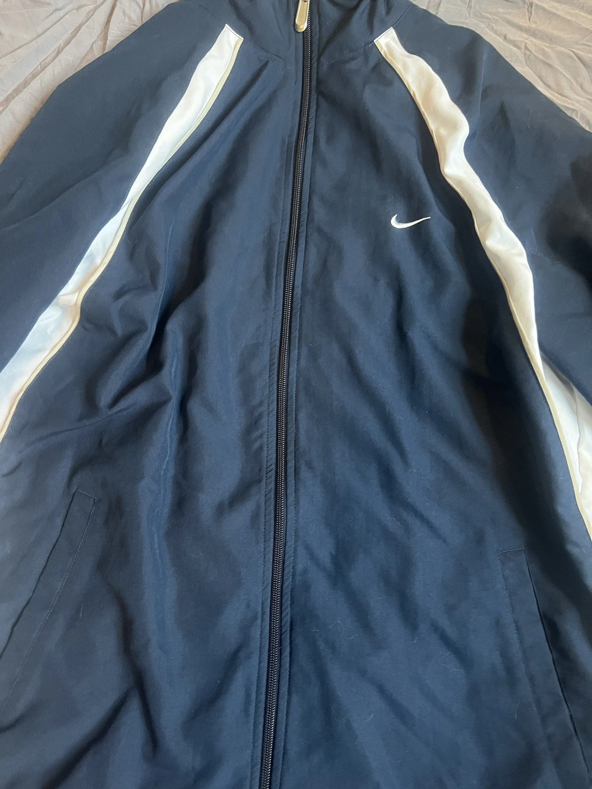 Vintage 2000’s Nike Zip-Up Windbreaker Track Jacket Size XL Cotton Lined Nylon