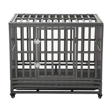 LUCKUP 38 Inch Heavy Duty Dog Cage Metal Kennel and Crate for Large Dogs,Easy to
