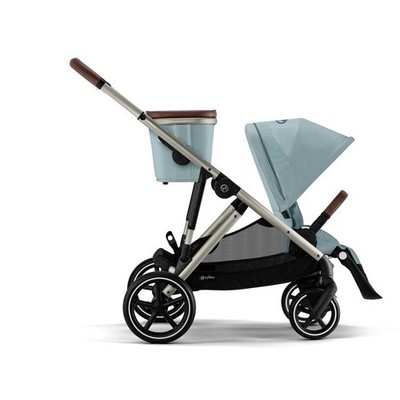 CYBEX Gold Gazelle S Geschwister Kinderwagen, Stormy Blue Adapter Getränkehalter