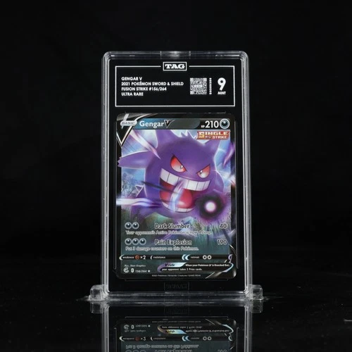 Pokemon -  Gengar V 156 Pokémon TCG 2021 Ultra Rare Holo Fusion Strike - TAG 9
