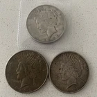 Lot of 3 Silver Peace Dollars Vf Condition