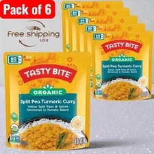 Tasty Bite Organic Split Pea Turmeric Curry - Vegan, Gluten-Free  10oz - 6 Packs