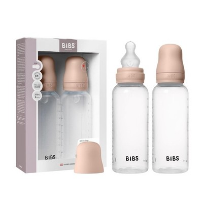 BIBS Babyflasche 270 ml 2er-Pack aus Silikon BPA-frei  für Neugeboren 0 Jahren
