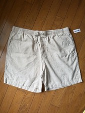 Old Navy Linen Blend Mens Jogger Shorts Size XL Khaki Elastic Waist Pull On NEW