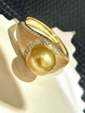 elegant  10-11mm south sea round gold  pearl ...