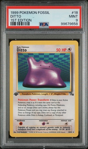Ditto 18/62 1st Edition Fossil Pokemon PSA 9