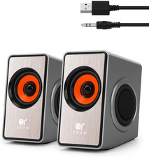 OROW Computer Speakers,12W Mini Desktop Speaker with Volume Control, 3.5Mm AUX S