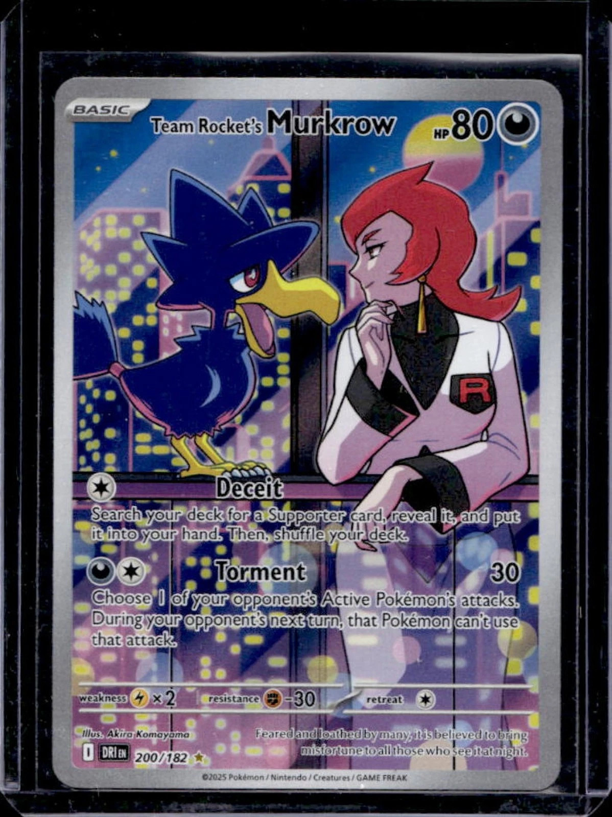 2025 Pokemon Destined Rivals Team Rocket's Murkrow #200/182