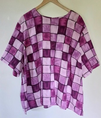 NWOT Women's Size 4X Vintage Quality-made Maggie Barnes Purple Pullover Blouse