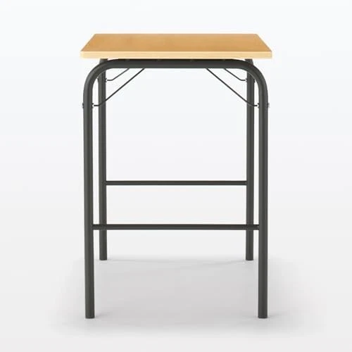 MUJI Foldable Wood Steel Pipe Table Dark Gray 80cm x 50cm x 70cm F/S w/Tracking# - Image 2 of 4