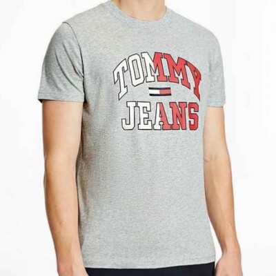 Herren Tommy Hilfiger T-Shirt TJM ENTRY COLLEGIATE TEE Shirt NEU Gr. S Grau