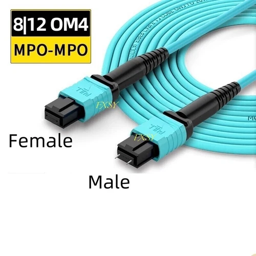 1-30M MPO Male to MPO Female OM4 Fiber Opticial Patch Cord MTP 8|12F Type A lot