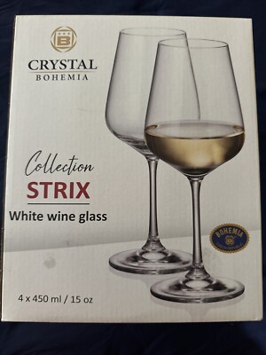 Bohemia Czech Republic Vintage Crystal Wine Glasses Set of 4