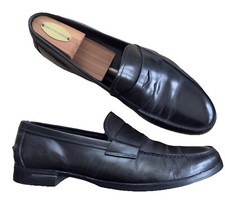 prada mens penny Leather loafers Black New Bottom Soles Dress Shoes