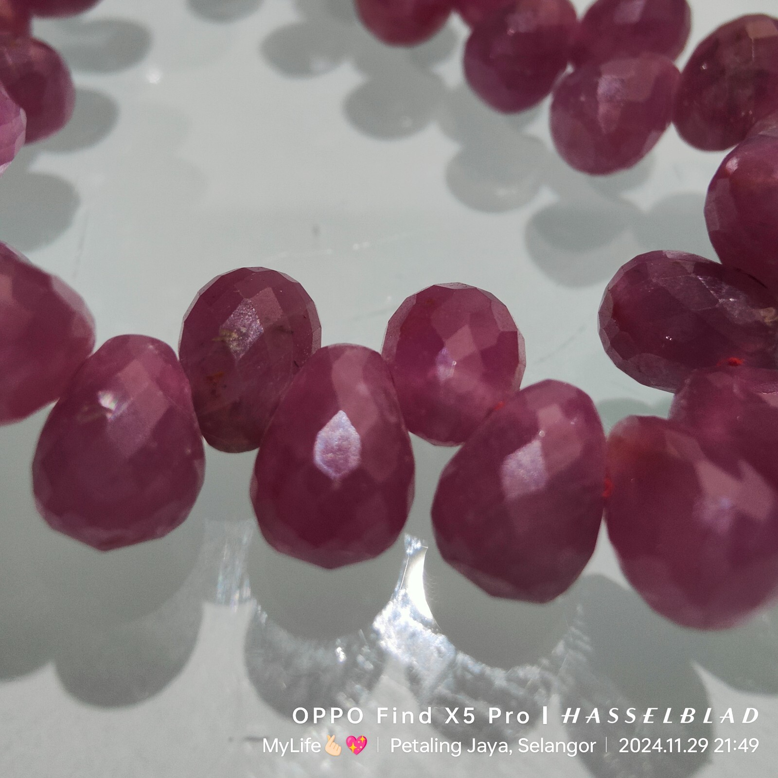 Stretchable Ruby Gemstone Bead Bracelet - image 3