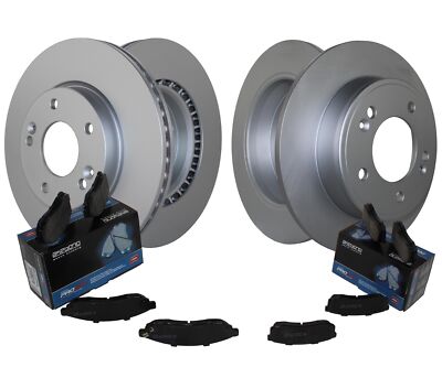 Front & Rear Brake Kit Disc Rotors Akebono ProACT Ceramic Pads For Kia Soul FWD