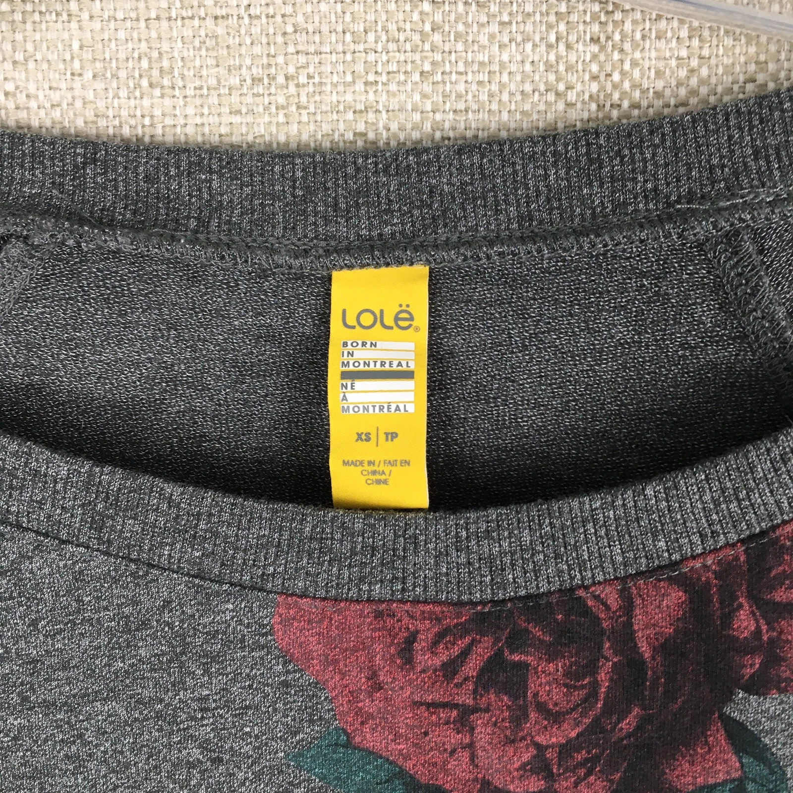 lole roses boat neck whisigoth dark floral montreal sweatshirt