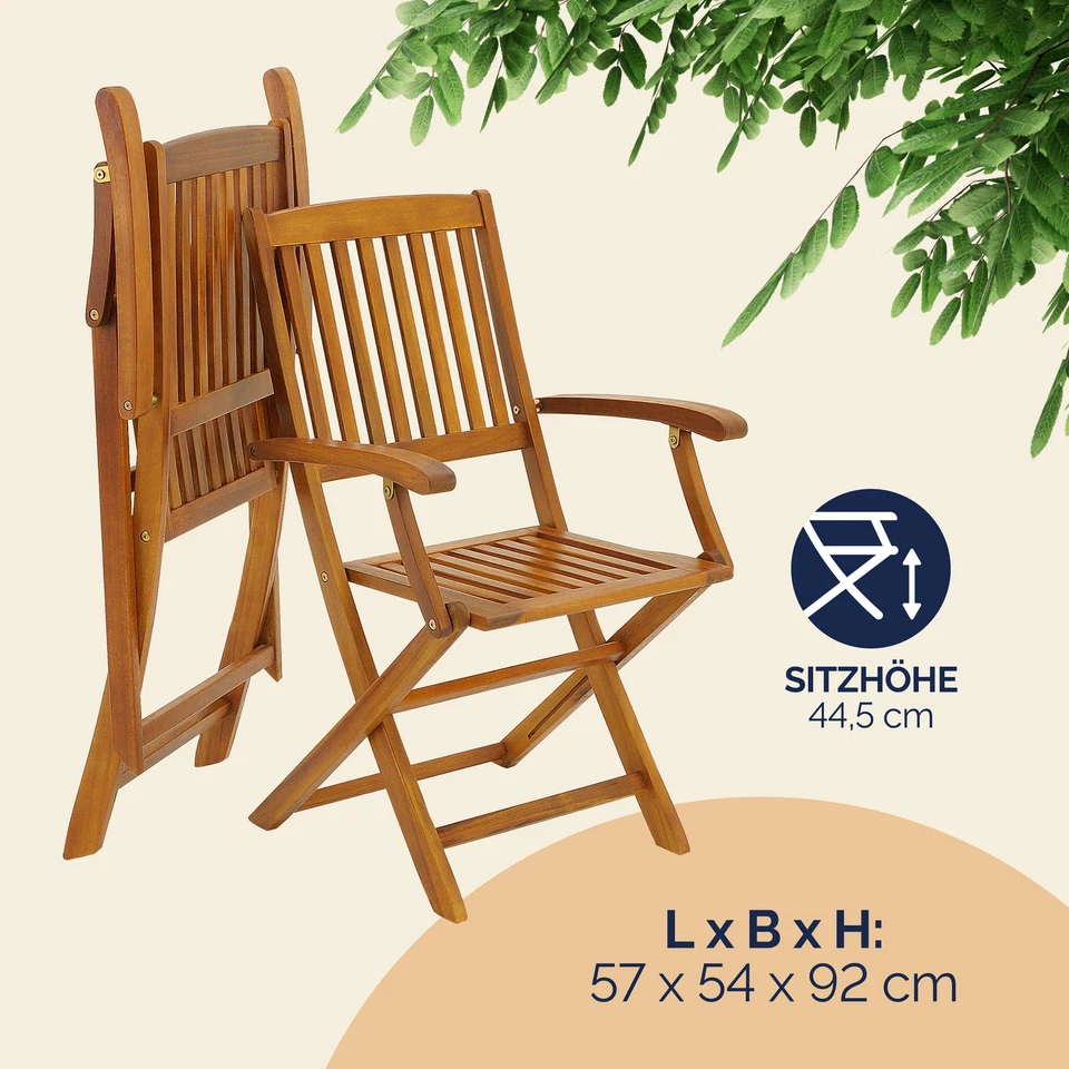 CASARIA® Gartenmöbel  7-TLG Set Holz Tisch klappbar Sitzgarnitur Holz Garten - Bild 3 von 4