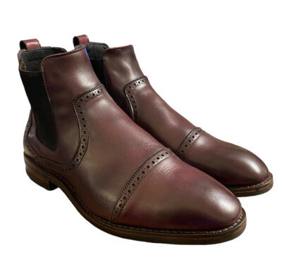 Allen Edmonds Lombard Cap Toe Chelsea Slip On Boot Merlot Burgundy 11.5 EEE  3E