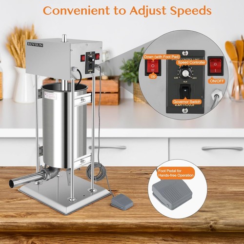 15.4LBS/10L Electric Sausage Stuffer Maker, Vertical Sausage Filler