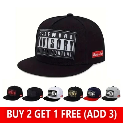 Parental Advisory Baseball Cap Snapback Flat Men Women Peak Hip Hop Hat Quote UK