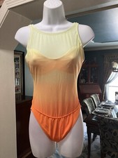 Vintage Frederick's of Hollywood Women s 1pc Sheer Bathing Swimsuit Size 9/10