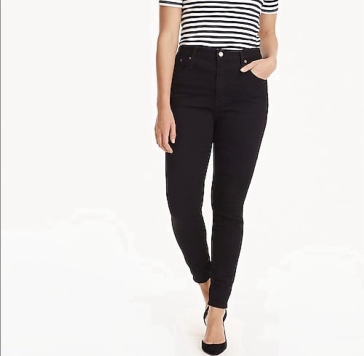 Crew Curvy Toothpick Jeans Black Size 25T