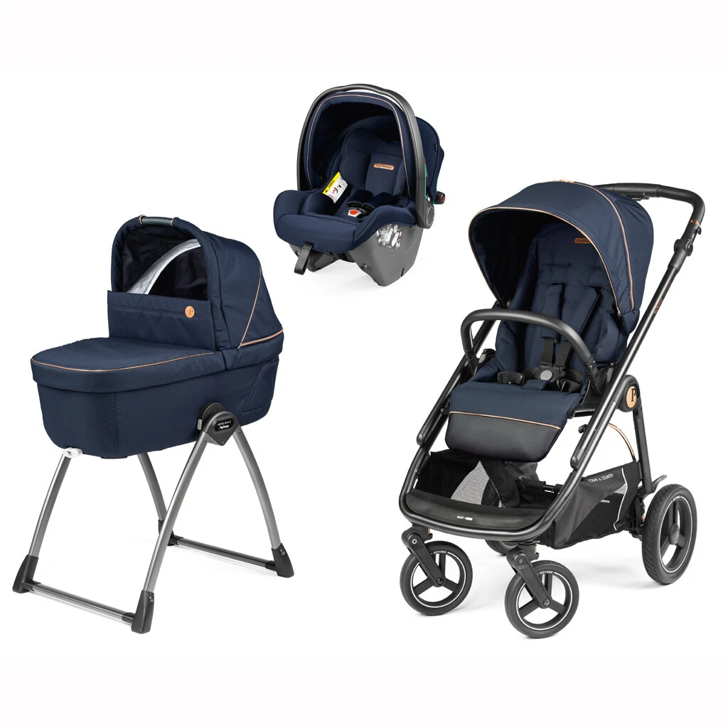Trio Veloce TC + Belvedere Cradle + First Journey SLK BLUE SHINE Peg Perego