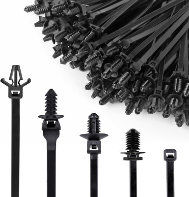 Xislet 160Pcs Universal Push Mount Cable Zip Tie Compatible with Cars Boat Trail