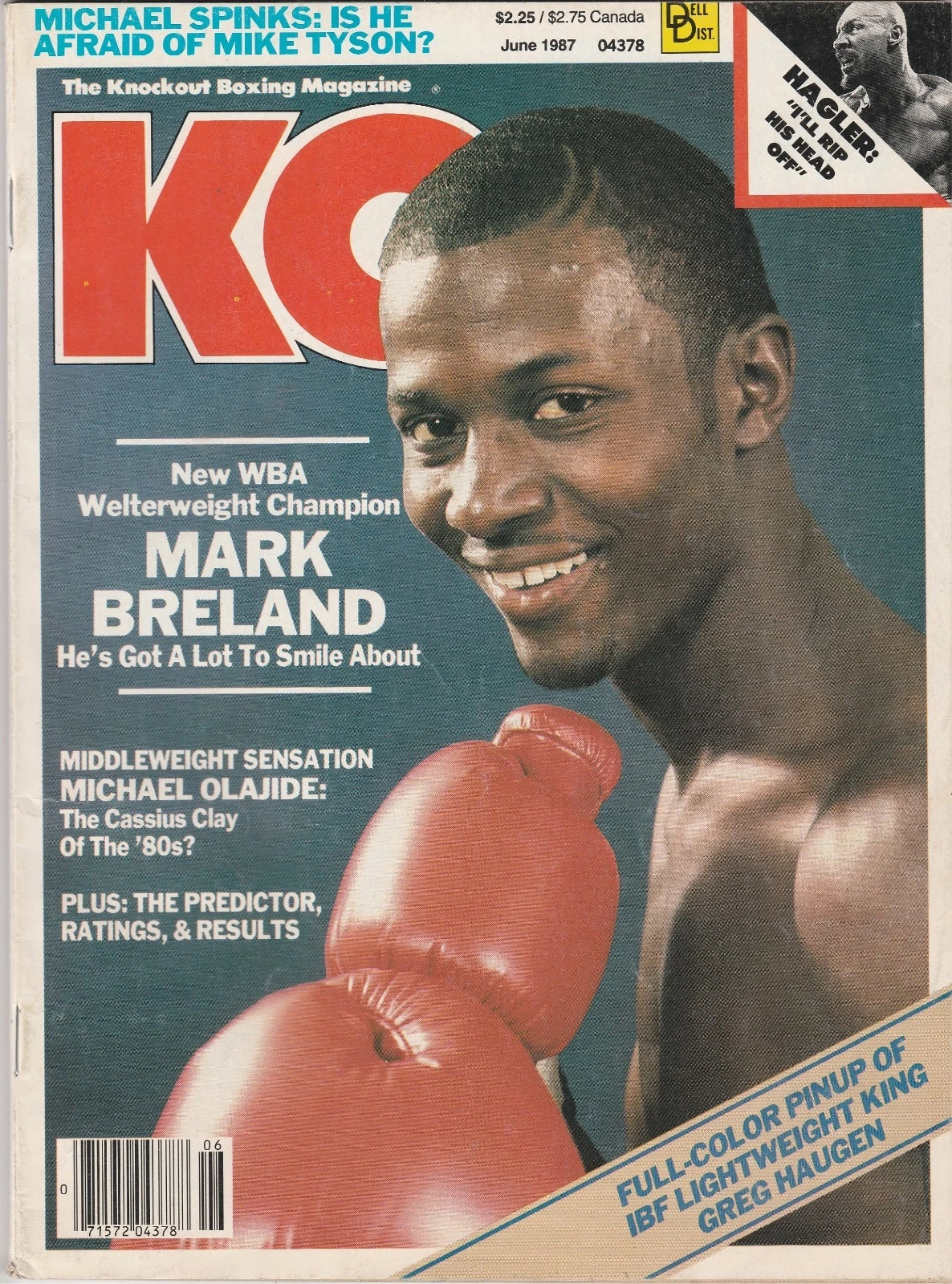 KO MAGAZINE MARK BRELAND-MARVELOUS MARVIN HAGLER BOXING HOFer JUNE 1987 - 画像1/3