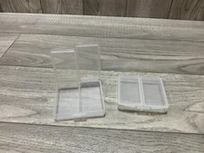 SET OF TWO Tupperware Stamps N Things #1863 Pill Box Container For Smalls Clear