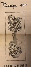 489 Vintage Daffodil Daisy Flowers, home decor Pattern to Crochet Reprod