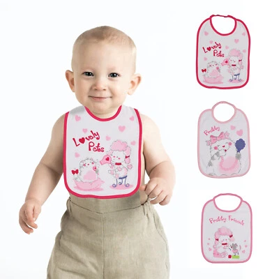 Baby bibs Pack of 3 boys girls Kids soft elasticated flexible UK Bibs Towel bib