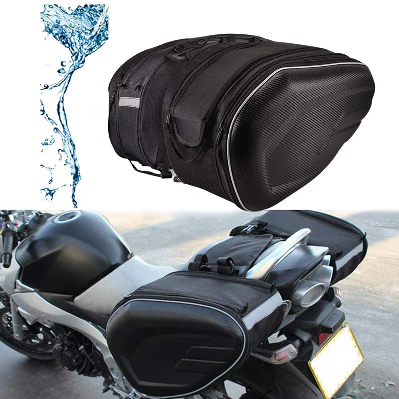 2Pc Waterproof Motorcycle Fuel Tank Bags Baddle Side Bag Tail Luggage  Suitcase