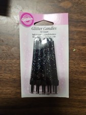 WILTON - Black Glitter Candles 2.5-Inch - 10 Candles