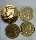 (1) KENNEDY 2004 HALF (2 )2000 Quarters (1) 2003  24 Carat Gold Plated  Coin Lot