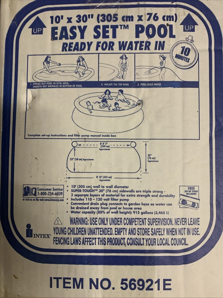 Intex 10' x 30" Easy Set Inflatable Above Ground Pool w/ Filter pump - Image 2 of 2