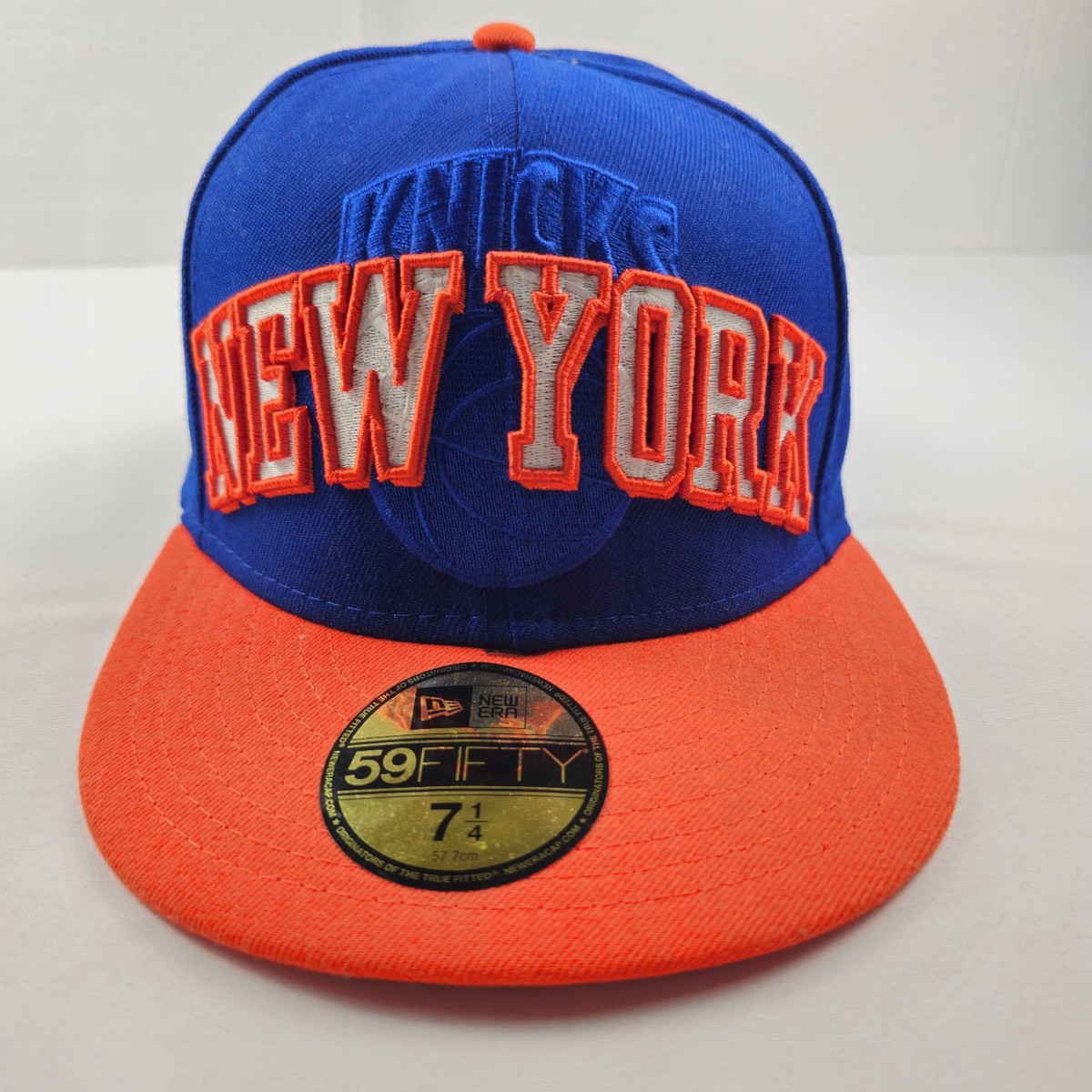 New York Knicks New Era 59FIFTY Fitted Cap Blue/Orange Size 7 1/4