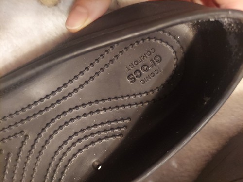 Crocs Lina Ballet Flats Womens 8 BLACK Slip On Iconic Comfort Closed Toe Shoes - Bild 3 von 5