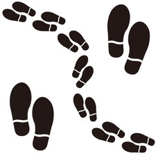 25 Pairs 50 Prints Black Shoe Footprint Stickers Footprint Floor Decals Stick...
