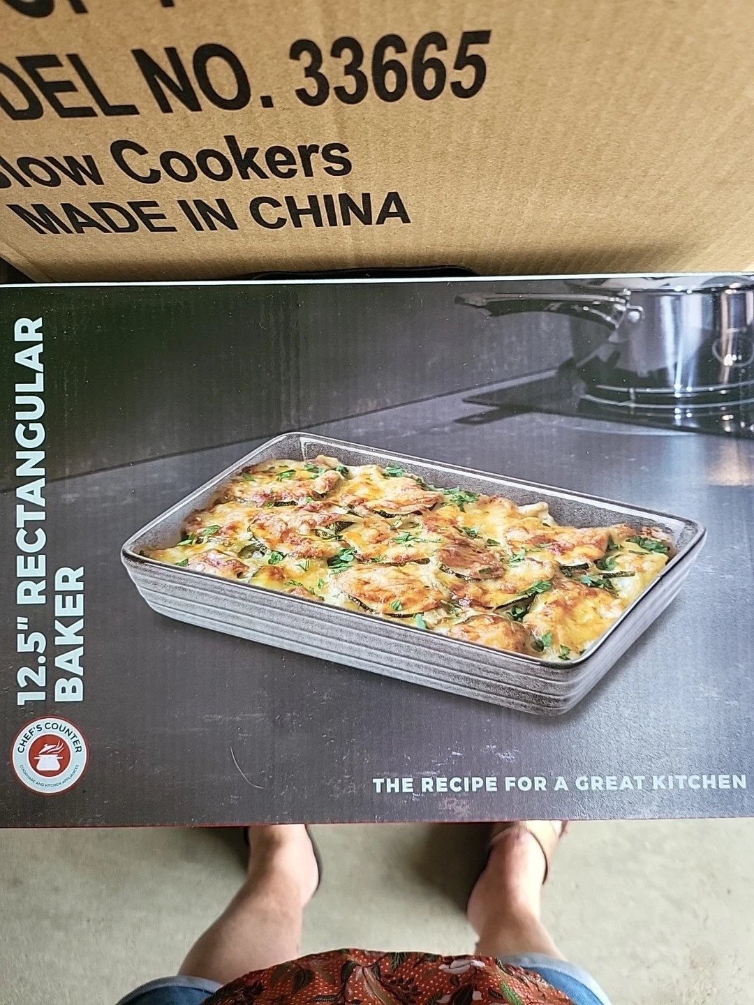 NEW! Chef's Counter 12.5" Rectangular Ceramic Stoneware Baker Pan!