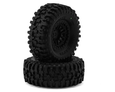 JConcepts Tusk 1.0'' Pre-Mounted Tires Shuttle Wheels 2 2.25  Green JCO4066-324