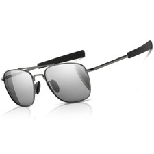 Polarized Photochromic Sunglasses for Men: Military Style Pilot Aviator Glass...