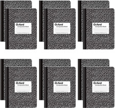 Oxford Composition Notebooks 12-Pack   College Ruled, 100 Sheets, Black Cover